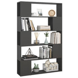 Book Cabinet Room Divider Grey 100x24x155 cm Engineered Wood - Rear View