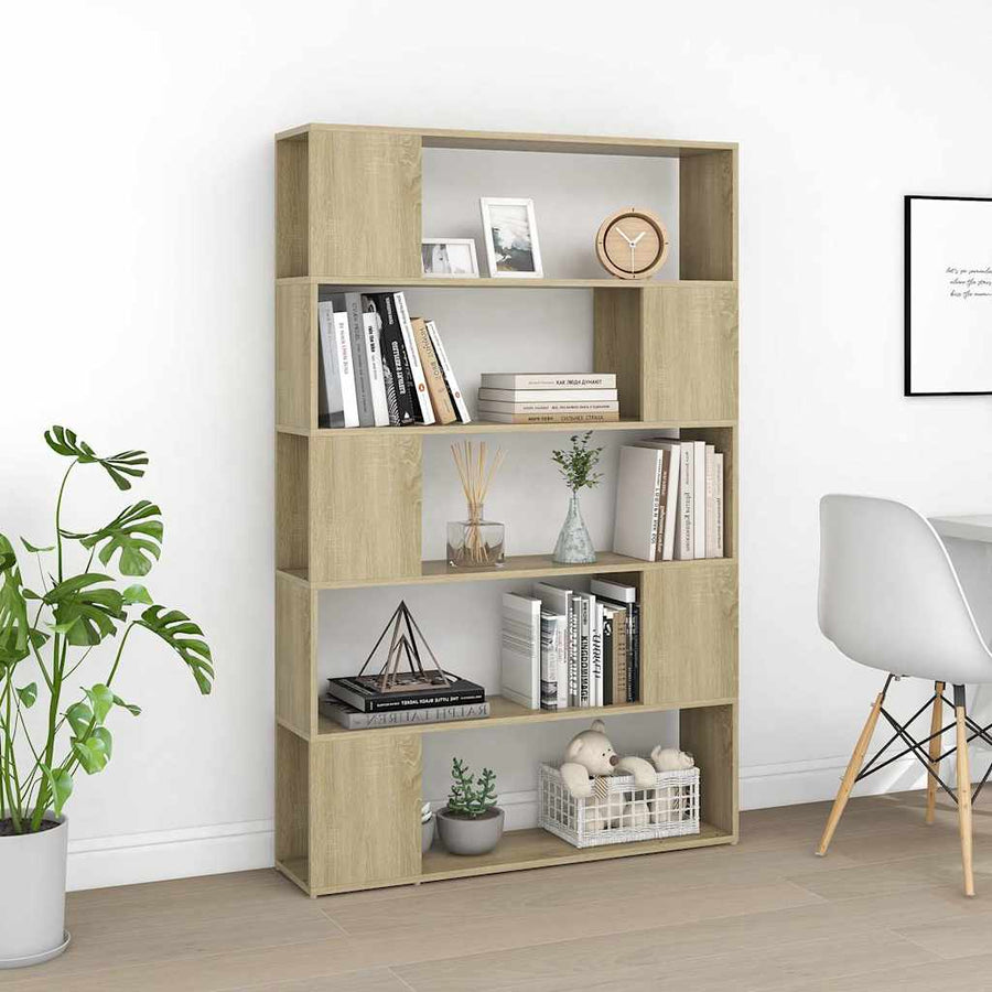 Book Cabinet Room Divider Sonoma Oak 100x24x155 cm