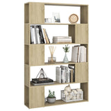 Book Cabinet Room Divider Sonoma Oak 100x24x155 cm Engineered Wood - Rear View