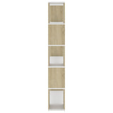 Book Cabinet Room Divider White and Sonoma Oak Engineered Wood - Top-Down View