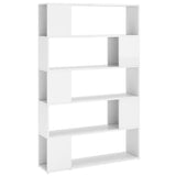 Book Cabinet Room Divider High Gloss White Engineered Wood