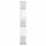 Book Cabinet Room Divider High Gloss White Engineered Wood