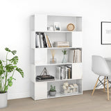 Book Cabinet Room Divider High Gloss White Engineered Wood