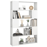 Book Cabinet Room Divider High Gloss White Engineered Wood - Rear View