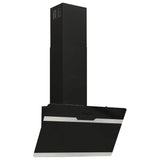 Wall Range Hood 60 cm Steel and Tempered Glass Black - Front View