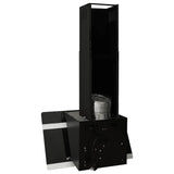 Wall Range Hood 60 cm Steel and Tempered Glass Black - Rear View