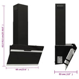 Wall Range Hood 60 cm Steel and Tempered Glass Black - Extra Image
