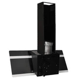 Wall Range Hood 90 cm Steel and Tempered Glass Black - Rear View