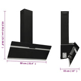 Wall Range Hood 90 cm Steel and Tempered Glass Black - Extra Image