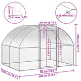 Outdoor Chicken Coop 3x2x2 m Galvanised Steel - Top-Down View