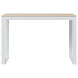 Computer Desk White and Oak 110x60x73 cm Engineered Wood