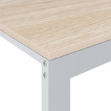 Computer Desk White and Oak 110x60x73 cm Engineered Wood - 45-Degree Angle