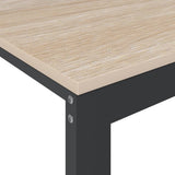 Computer Desk Black and Oak 110x60x73 cm Engineered Wood - 45-Degree Angle