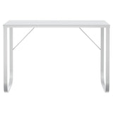 Computer Desk White 110x60x73 cm Engineered Wood - Side View