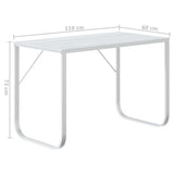 Computer Desk White 110x60x73 cm Engineered Wood - Rear View