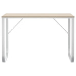 Computer Desk White and Oak 110x60x73 cm Engineered Wood