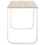Computer Desk White and Oak 110x60x73 cm Engineered Wood