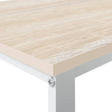 Computer Desk White and Oak 110x60x73 cm Engineered Wood - 45-Degree Angle
