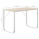 Computer Desk White and Oak 110x60x73 cm Engineered Wood