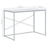 Computer Desk White 110x60x70 cm Engineered Wood