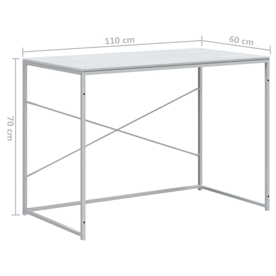 Computer Desk White 110x60x70 cm Engineered Wood