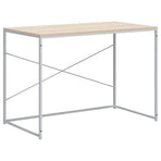 Computer Desk White and Oak 110x60x70 cm Engineered Wood