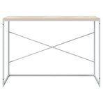 Computer Desk White and Oak 110x60x70 cm Engineered Wood