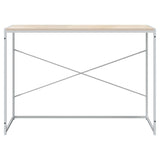 Computer Desk White and Oak 110x60x70 cm Engineered Wood - Side View