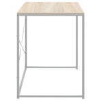 Computer Desk White and Oak 110x60x70 cm Engineered Wood