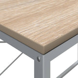 Computer Desk White and Oak 110x60x70 cm Engineered Wood - Rear View
