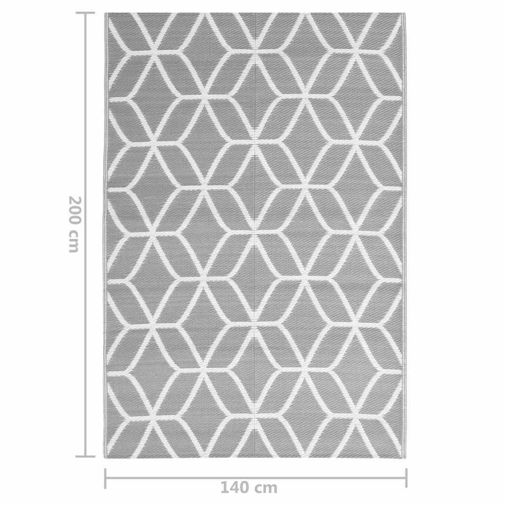 Outdoor Rug ARAKIL Grey 140x200 cm PP