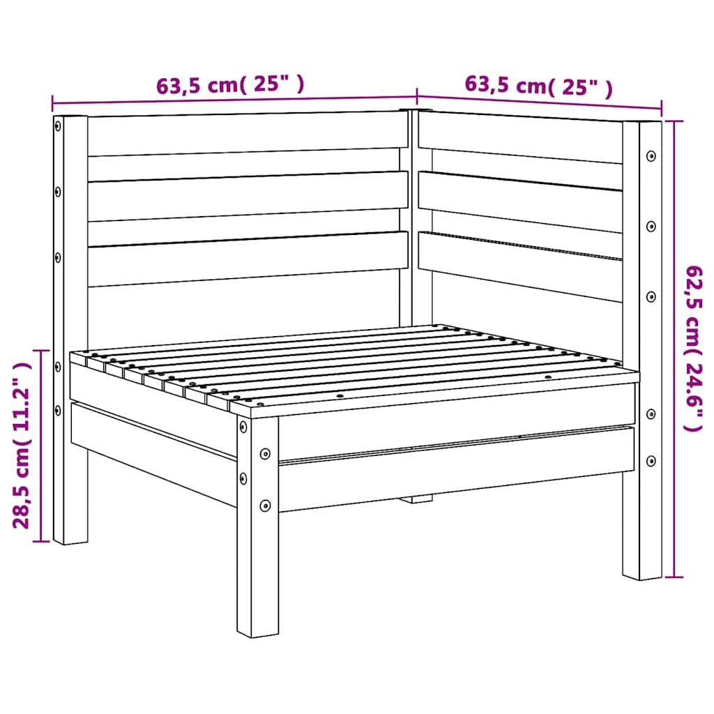 Garden Corner Sofa Solid Pinewood