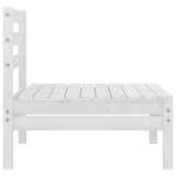 Garden Middle Sofa White Solid Pinewood - Side View