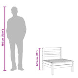 Garden Middle Sofa White Solid Pinewood - Rear View