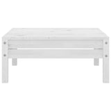 Garden Footstool White Solid Pinewood - Front View