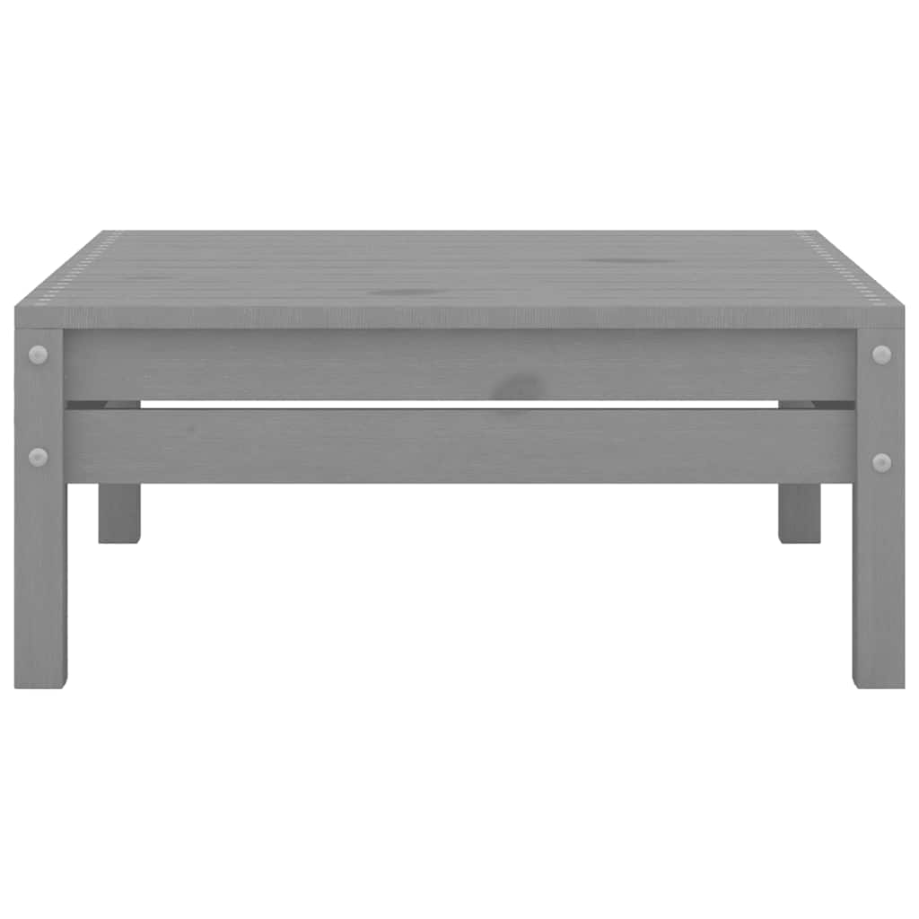Garden Footstool Grey Solid Pinewood