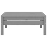 Garden Footstool Grey Solid Pinewood - Front View