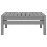 Garden Footstool Grey Solid Pinewood - Side View