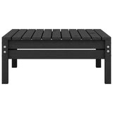 Garden Footstool Black Solid Pinewood