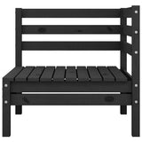 Garden Corner Sofas 2 pcs Black Solid Pinewood - Side View