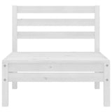 Garden Middle Sofas 2 pcs White Solid Pinewood - Side View