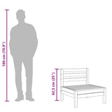 Garden Middle Sofas 2 pcs White Solid Pinewood - Close-Up Angle