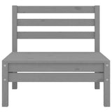 Garden Middle Sofas 4 pcs Grey Solid Pinewood - Side View