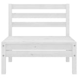 3 Piece Garden Lounge Set Solid Pinewood White - Rear View