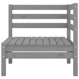 3 Piece Garden Lounge Set Solid Pinewood Grey - Side View
