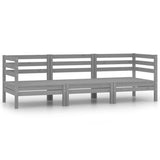 3 Piece Garden Lounge Set Solid Pinewood Grey