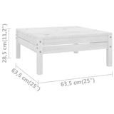 3 Piece Garden Lounge Set Solid Pinewood White - Extra Image