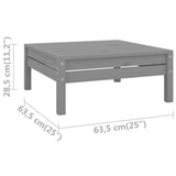 3 Piece Garden Lounge Set Solid Pinewood Grey - Extra Image