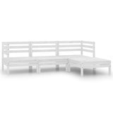 4 Piece Garden Lounge Set Solid Pinewood White