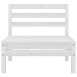 4 Piece Garden Lounge Set Solid Pinewood White - Rear View